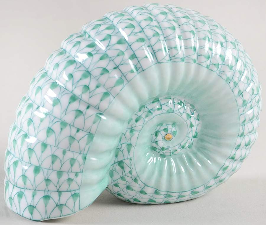 Shells Ammonite Shell-Green - No Box by Herend-1