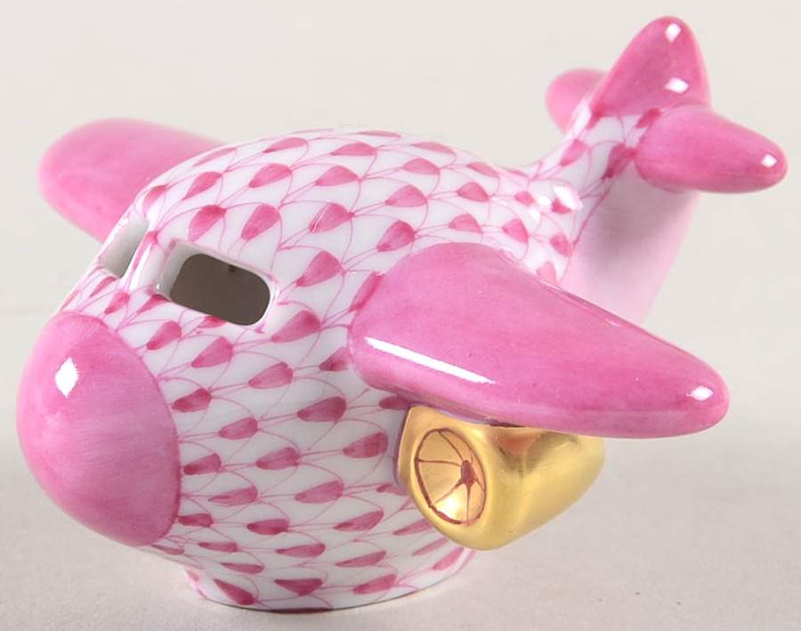 Childrens's Gifts & Toys Airplane-Raspberry - No Box by Herend-1