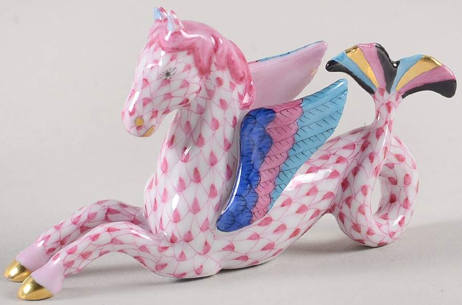 Sea Marine Animals Mystical Seahorse-Raspberry - No Box by Herend-1
