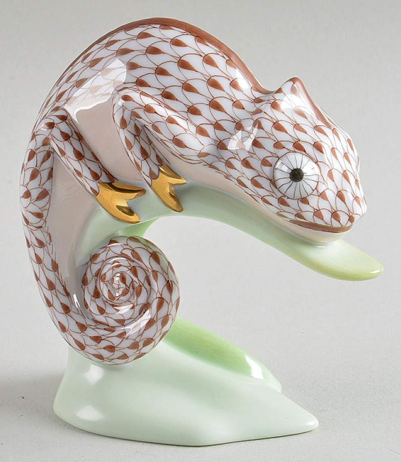 Reptiles-Snakes Chameleon-Chocolate - No Box by Herend-1