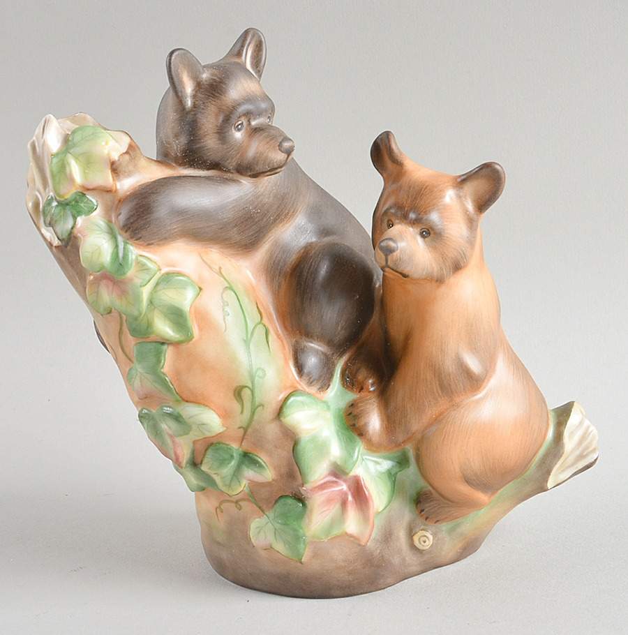 Bears Bear Cubs Playing-Natural - No Box by Herend-1