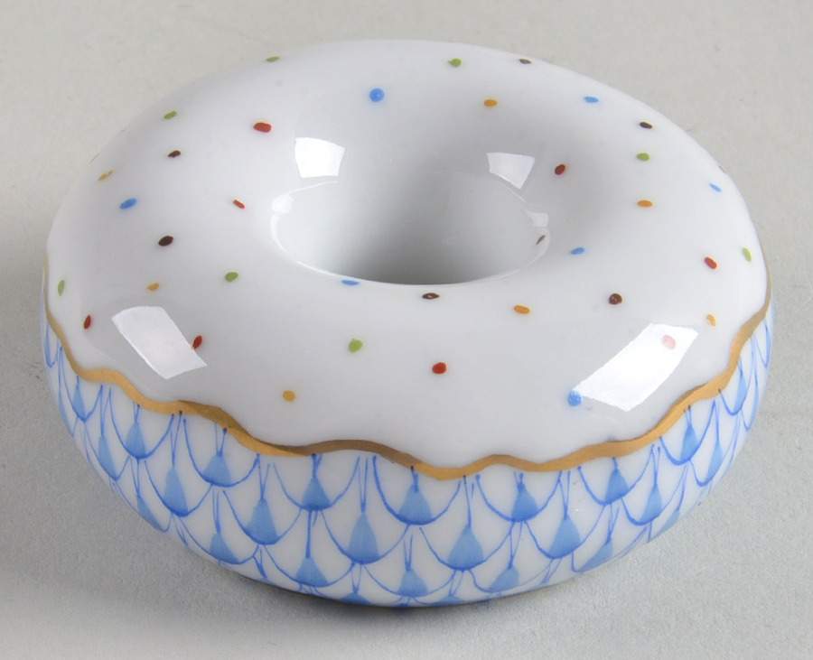 Manmade Objects Donut-Blue - No Box by Herend-1