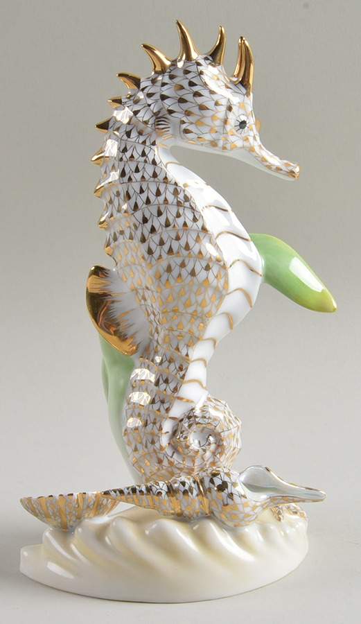 Collector's Guild Figurines Seahorse-2010 Gold - Boxed by Herend-1