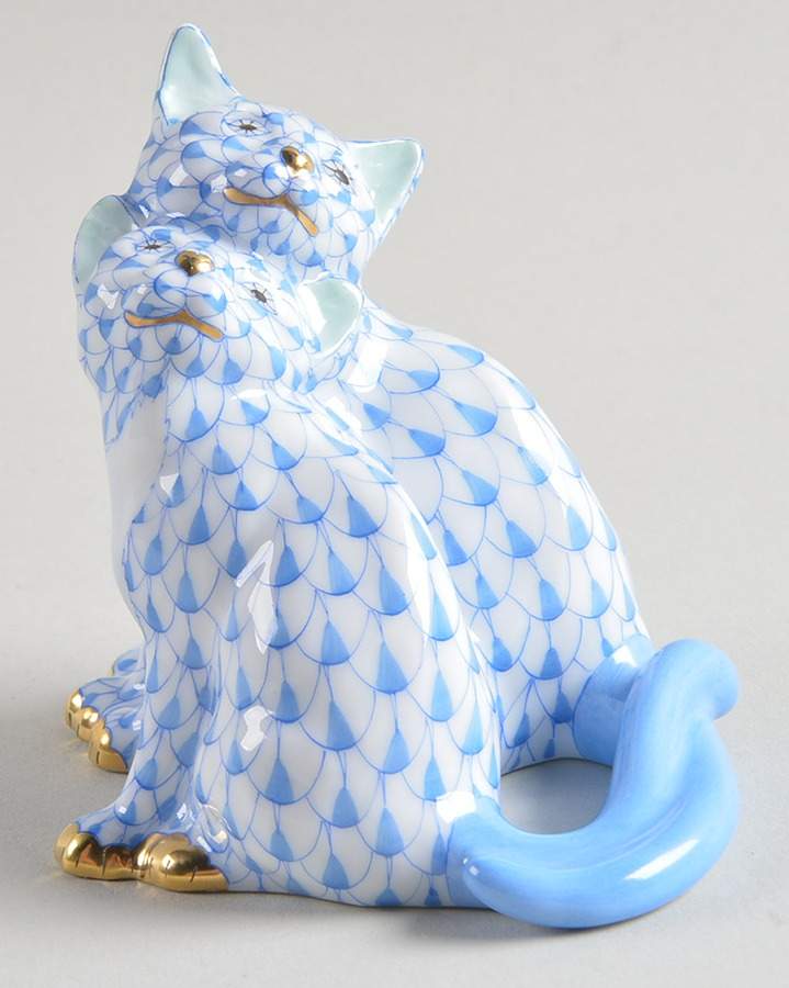 Cats Pair Of Kittens-Blue - No Box by Herend-1