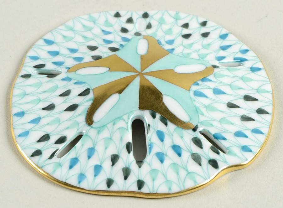 Shells Sand Dollar-Turquoise - No Box by Herend-1