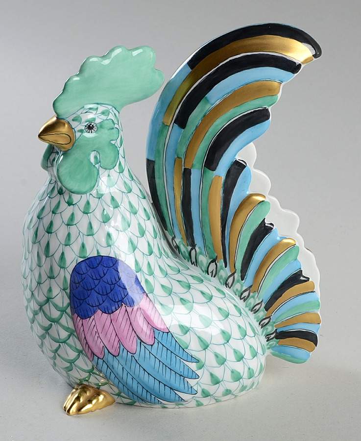Roosters Rooster-Green - No Box by Herend-1