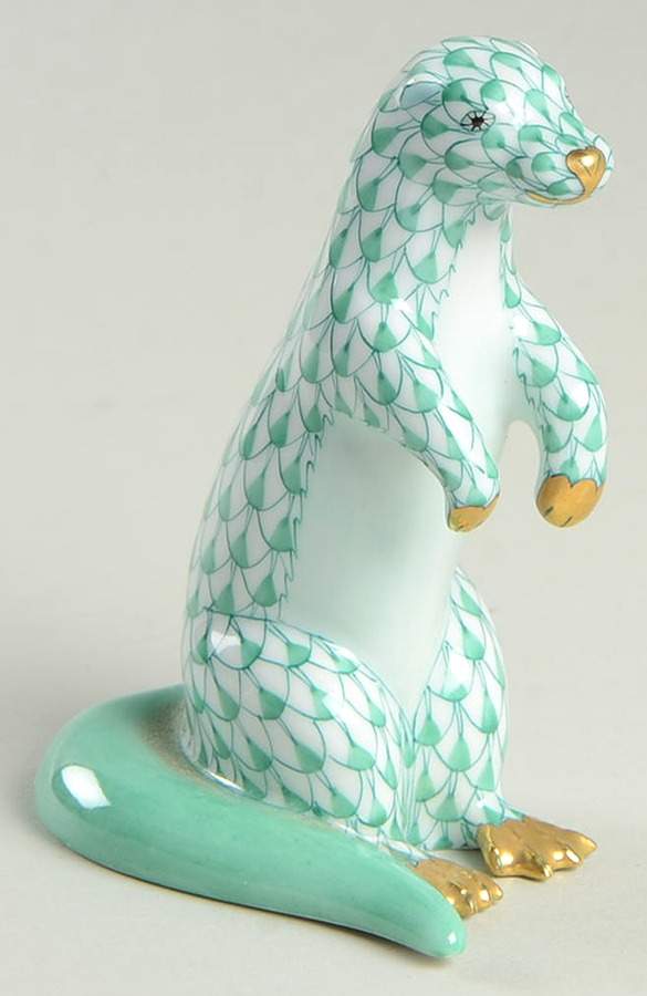 Wild Animals Otter-Green - No Box by Herend-1