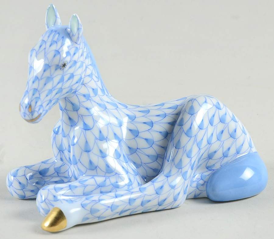 Horses (Equine) Pony-Blue - No Box by Herend-1