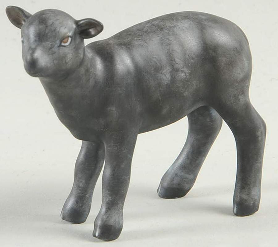 Lambs & Goats Baby Lamb-Natural/Black - No Box by Herend-1