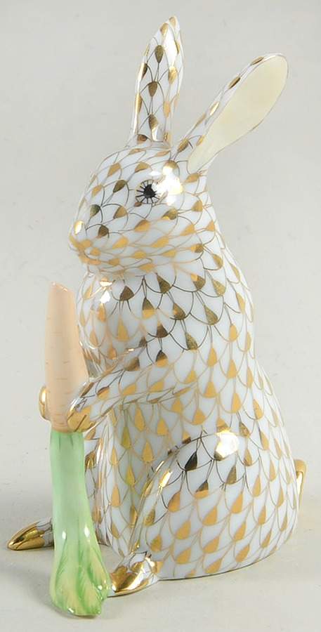 Collector's Guild Figurines Garden Bunny-2005 Gold - Boxed by Herend-1