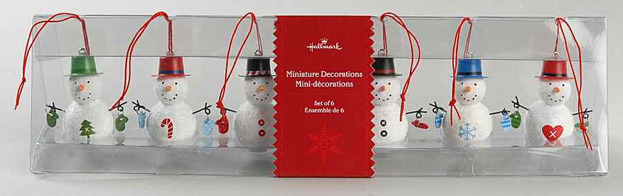 Hallmark Christmas Ornament Mini Snowmen-Set Of 6 - Boxed by Hallmark Gold Crown-1
