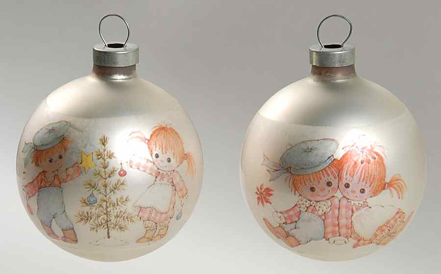 1974 Hallmark Christmas Ornaments Buttons And Bo-Set Of 2 - No Box by Hallmark Gold Crown-1
