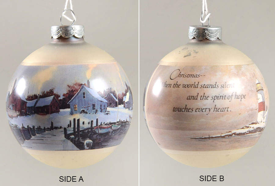 1977 Hallmark Christmas Ornaments Beauty Of America: Wharf-Ball - Boxed by Hallmark Gold Crown-1