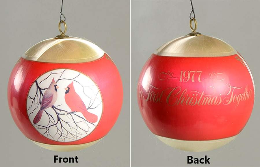 1977 Hallmark Christmas Ornaments Our First Christmas Together - Boxed by Hallmark Gold Crown-1