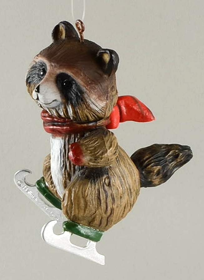 1978 Hallmark Christmas Ornaments Skating Raccoon - No Box by Hallmark Gold Crown-1