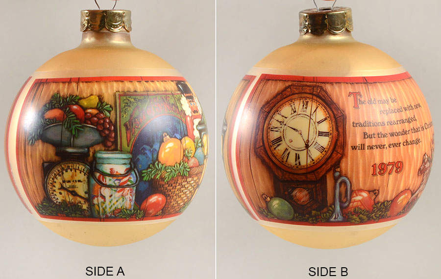 1979 Hallmark Christmas Ornaments Christmas Traditions-Ball - Boxed by Hallmark Gold Crown-1