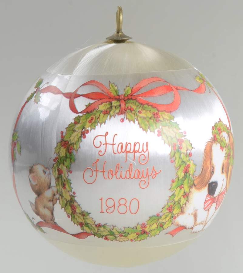 Ambassador Line Ball Ornaments 1980 Angelove - Boxed by Hallmark Gold Crown-1