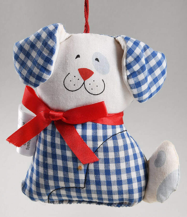 1981 Hallmark Christmas Ornaments Gingham Dog-Fabric - Boxed by Hallmark Gold Crown-1