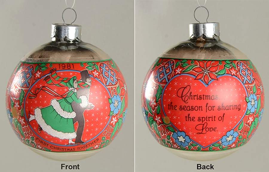 1981 Hallmark Christmas Ornaments First Christmas Together - No Box by Hallmark Gold Crown-1