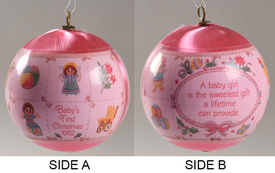 1982 Hallmark Christmas Ornaments Baby's First Christmas-Girl - No Box by Hallmark Gold Crown-1