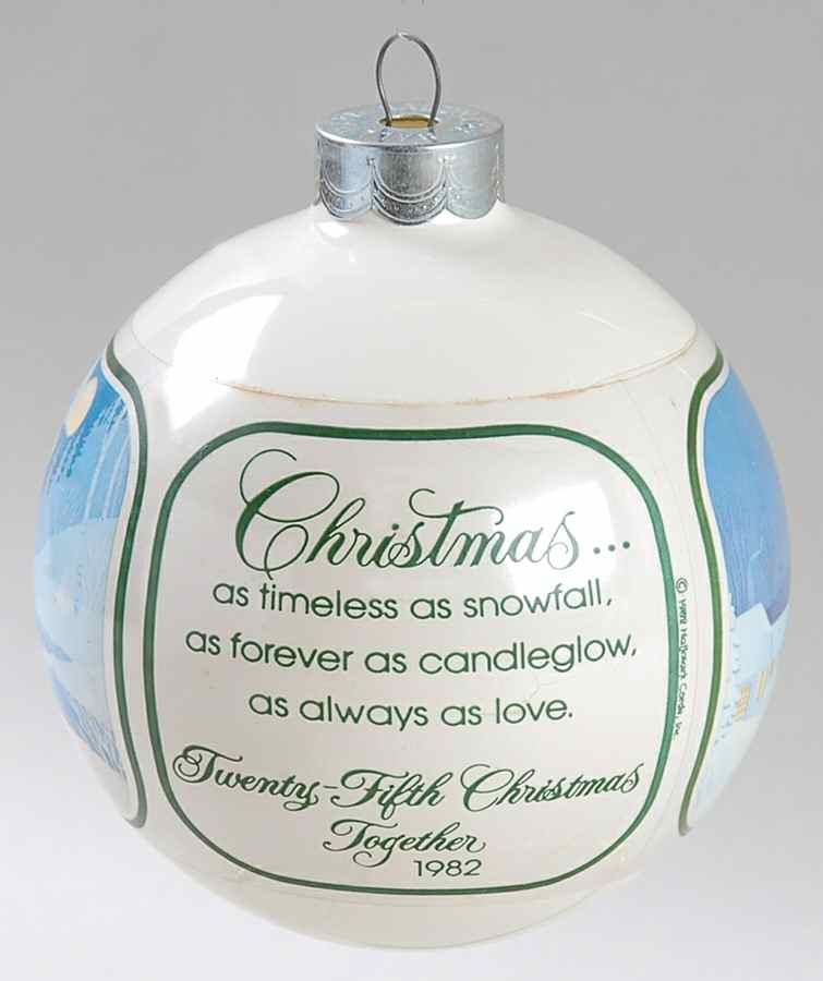 1982 Hallmark Christmas Ornaments 25th Christmas Together - No Box by Hallmark Gold Crown-1