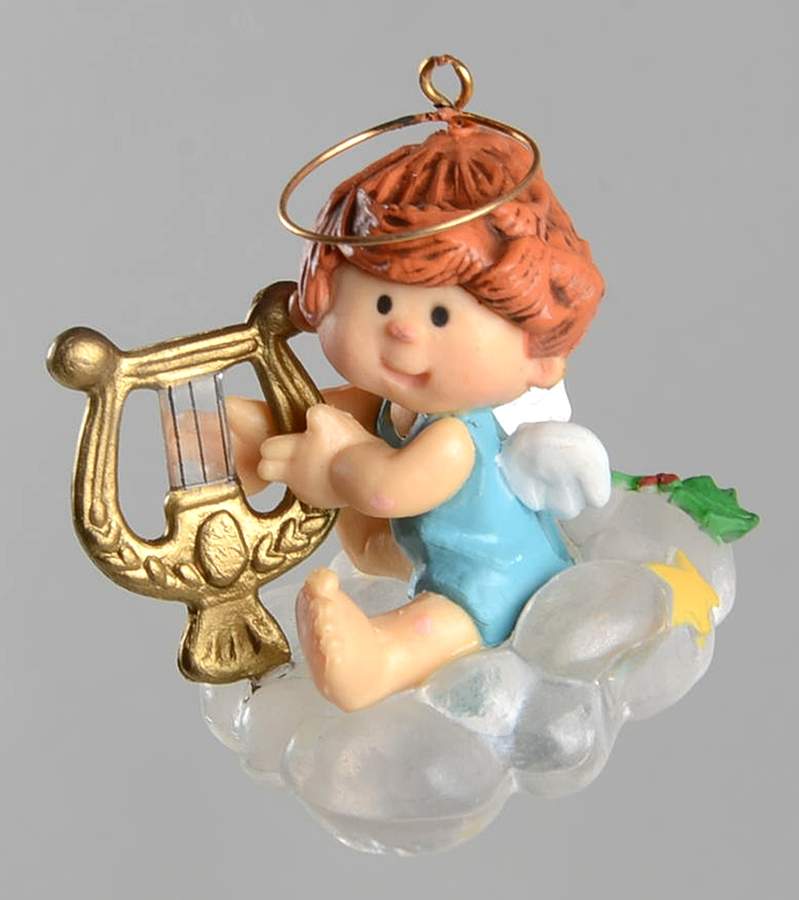 Donna Lee Angels Musical Angel-Harp - With Box by Hallmark Gold Crown-1