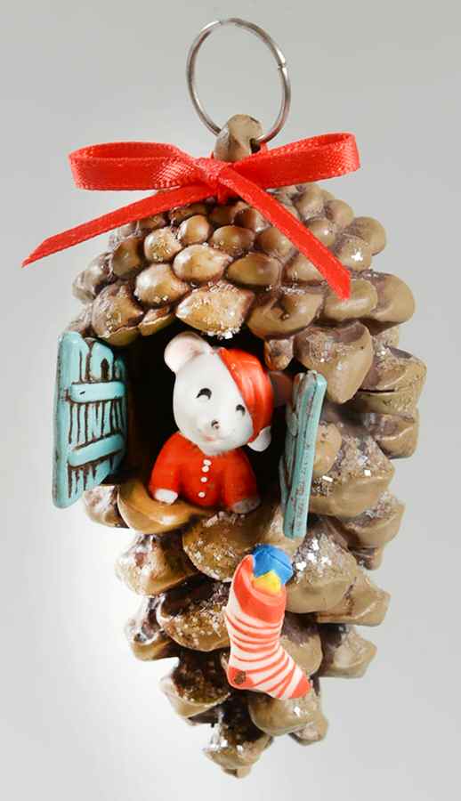 1982 Hallmark Christmas Ornaments Pinecone Home - No Box by Hallmark Gold Crown-1