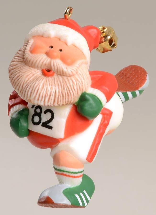1982 Hallmark Christmas Ornaments Jogging Santa - Boxed by Hallmark Gold Crown-1