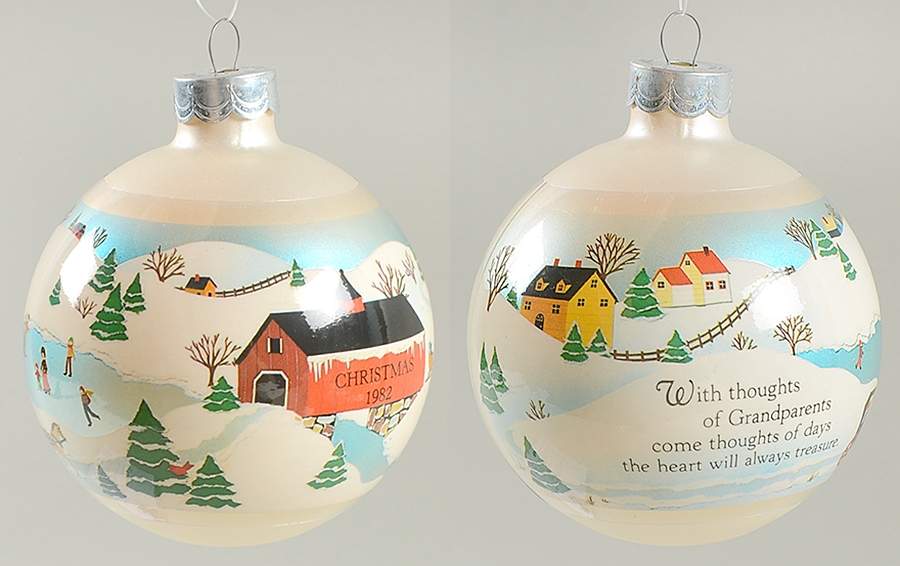 1982 Hallmark Christmas Ornaments Grandparents - No Box by Hallmark Gold Crown-1
