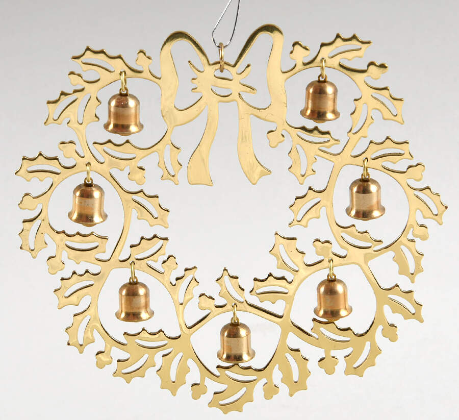 1983 Hallmark Christmas Ornaments Bell Wreath - Boxed by Hallmark Gold Crown-1