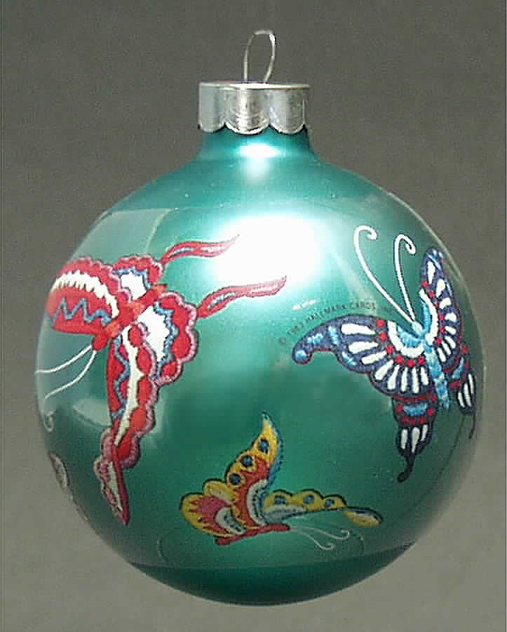 1983 Hallmark Christmas Ornaments Oriental Butterflies - Boxed by Hallmark Gold Crown-1