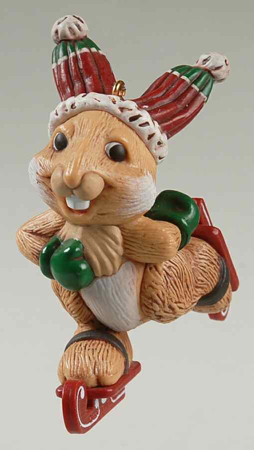 1983 Hallmark Christmas Ornaments Skating Rabbit - No Box by Hallmark Gold Crown-1
