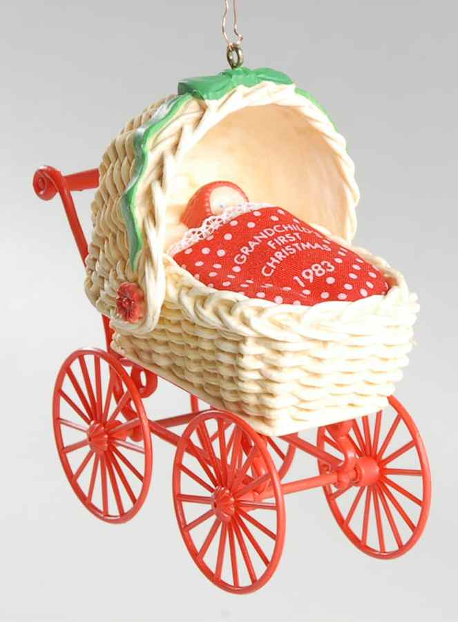 1983 Hallmark Christmas Ornaments Grandchild's First Christmas-Buggy - With Box by Hallmark Gold Crown-1