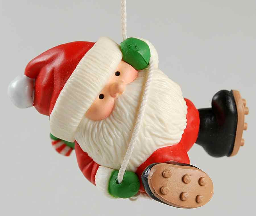 1983 Hallmark Christmas Ornaments Mountain Climbing Santa - Boxed by Hallmark Gold Crown-1
