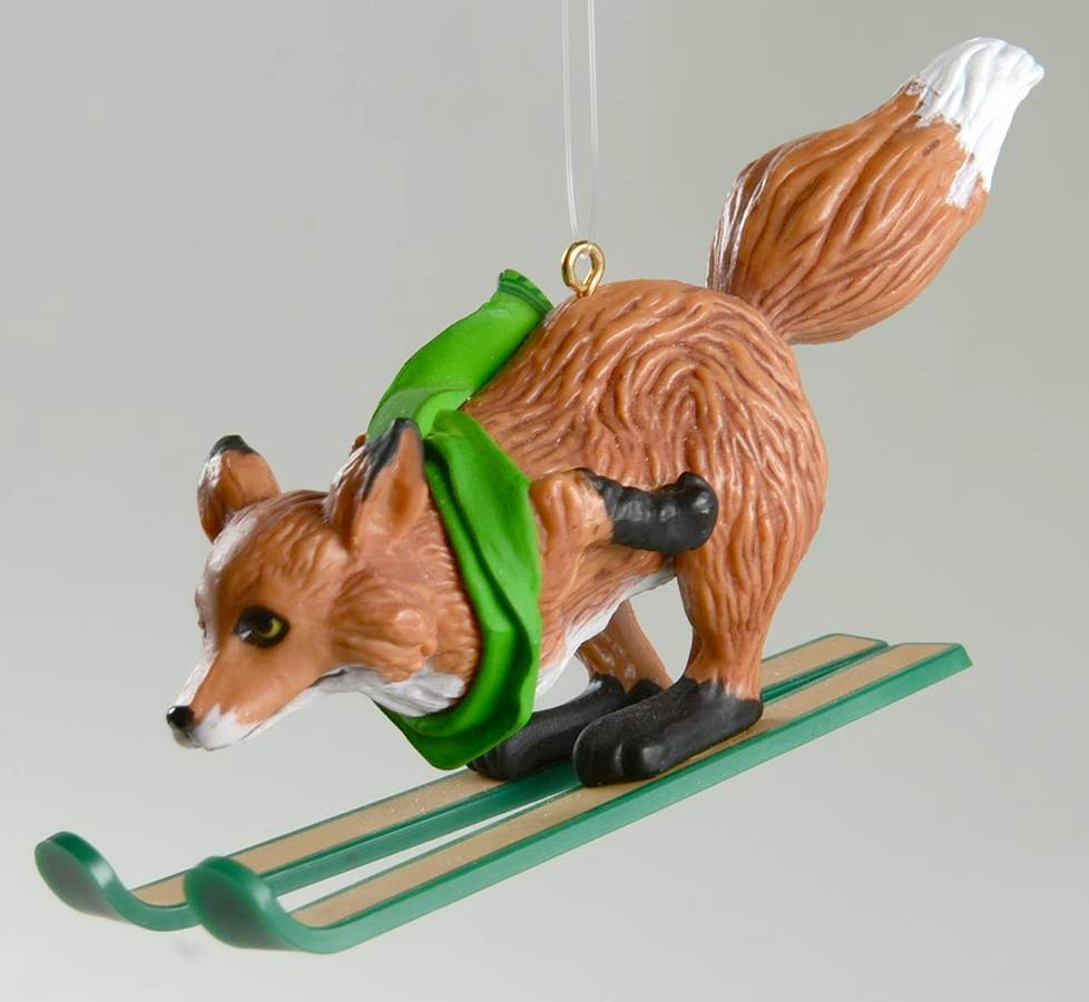 1983 Hallmark Christmas Ornaments Skiing Fox - Boxed by Hallmark Gold Crown-1