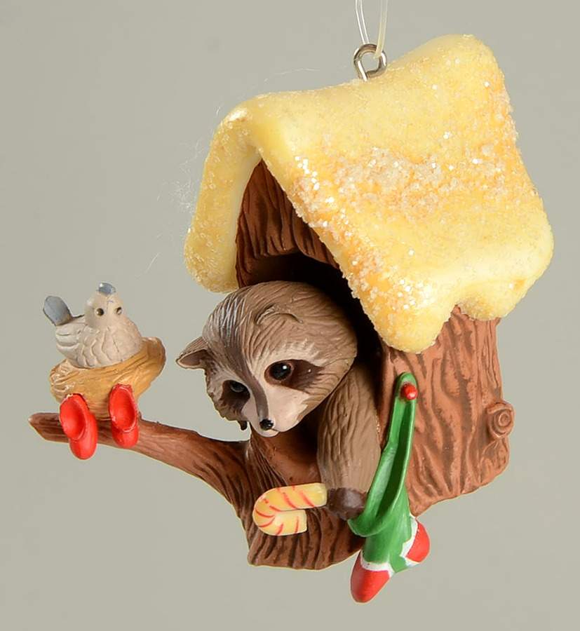 1984 Hallmark Christmas Ornaments Raccoon's Christmas - No Box by Hallmark Gold Crown-1