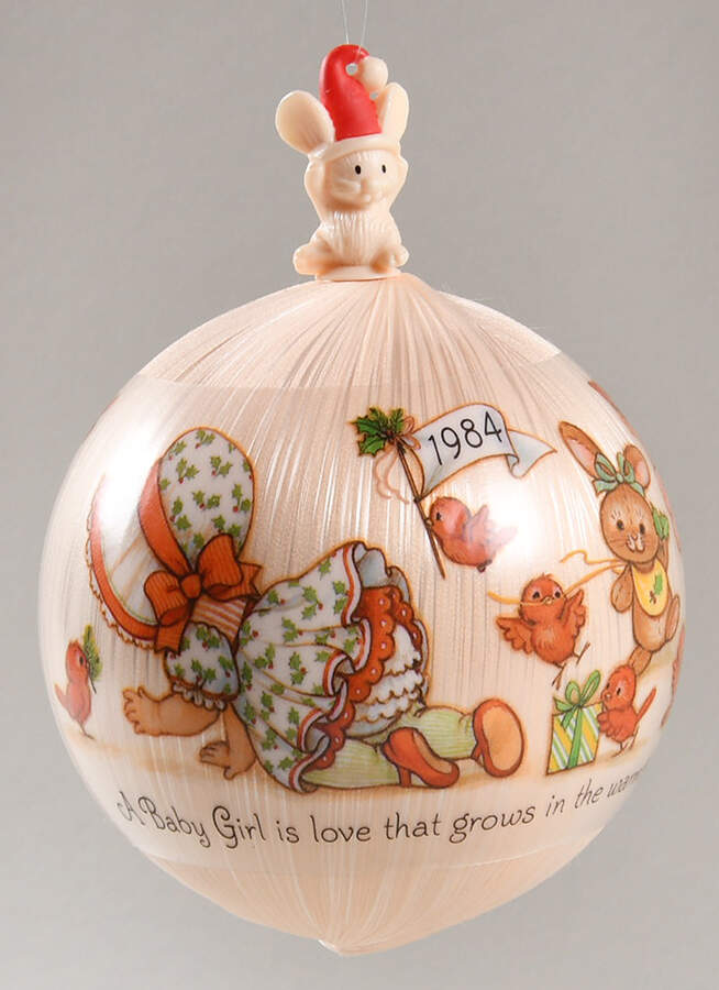 1984 Hallmark Christmas Ornaments Baby's First Christmas-Girl - No Box by Hallmark Gold Crown-1