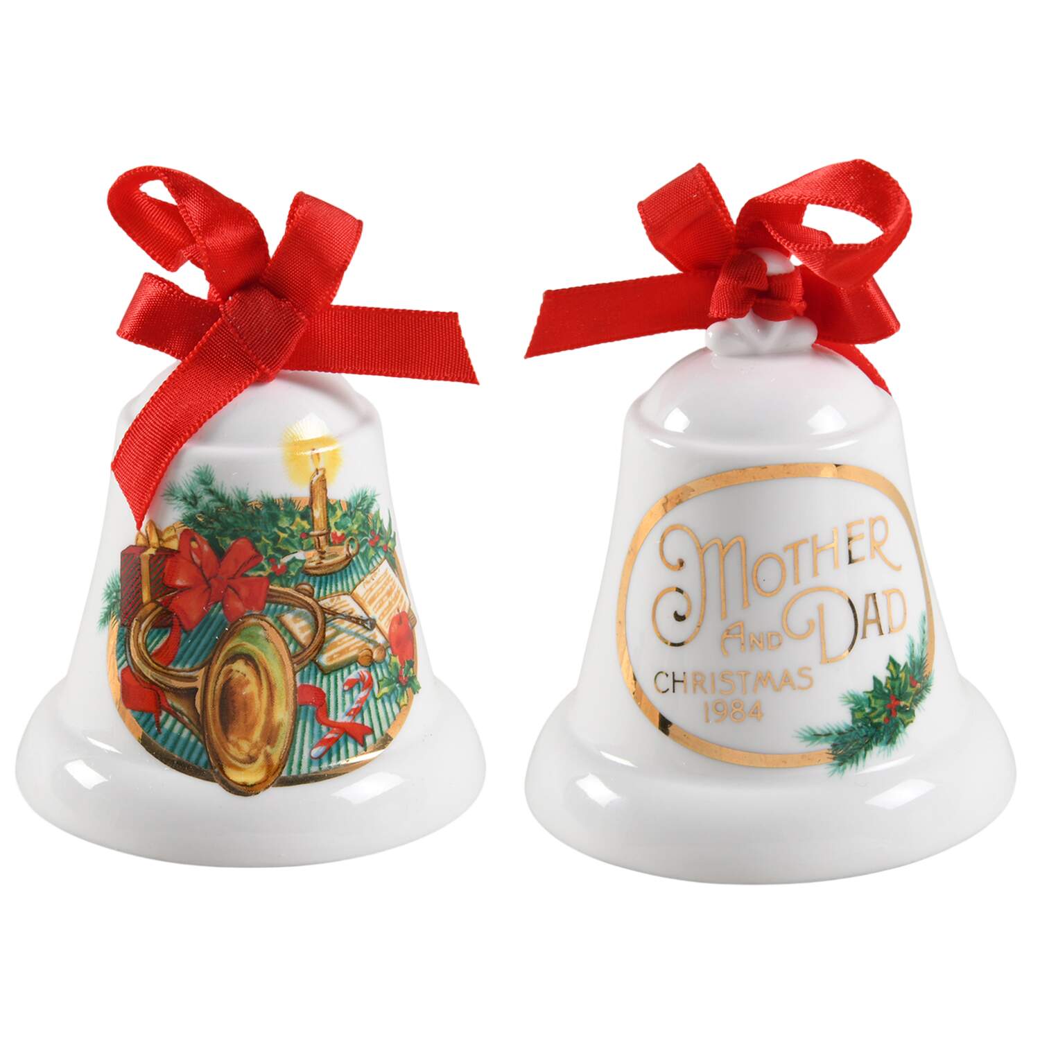 1984 Hallmark Christmas Ornaments Mother And Dad - No Box by Hallmark Gold Crown-1