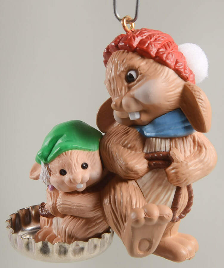 1985 Hallmark Christmas Ornaments Bottlecap Fun Bunnies - No Box by Hallmark Gold Crown-1