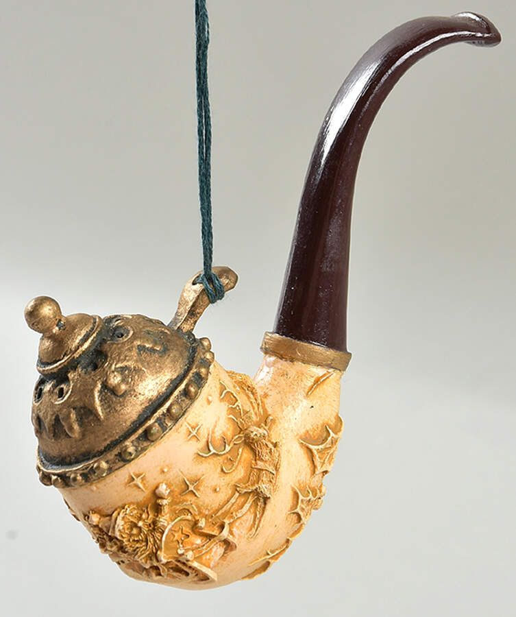 1985 Hallmark Christmas Ornaments Santa Pipe - Boxed by Hallmark Gold Crown-1