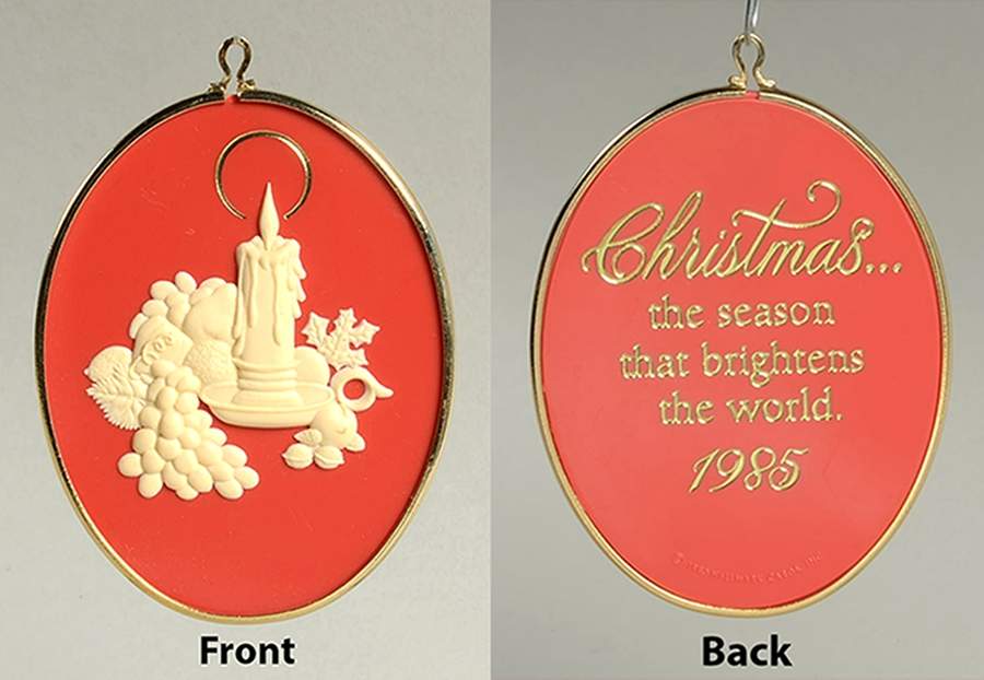 1985 Hallmark Christmas Ornaments Candle Cameo - No Box by Hallmark Gold Crown-1