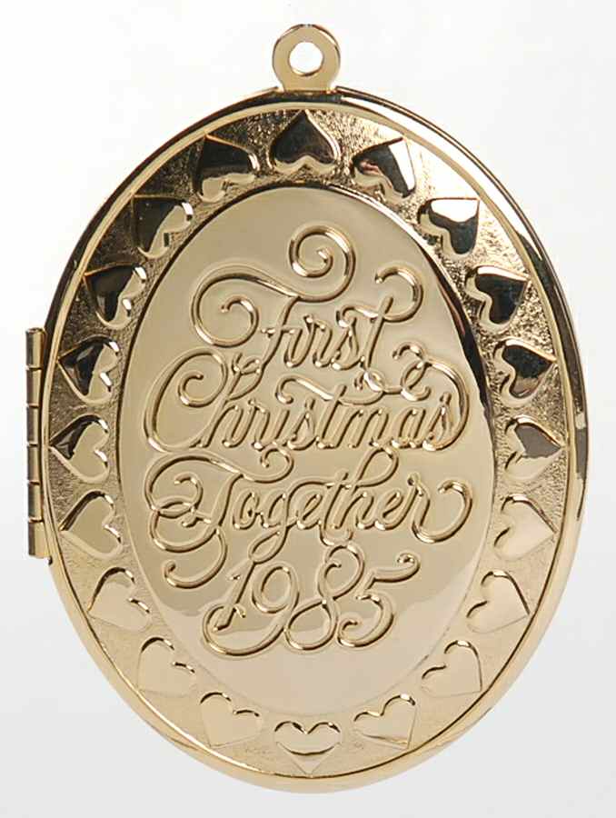 1985 Hallmark Christmas Ornaments First Christmas Together-Locket - With Box by Hallmark Gold Crown-1