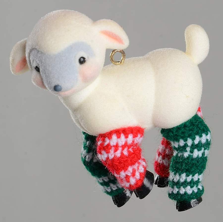 1985 Hallmark Christmas Ornaments Lamb In Legwarmers - No Box 42 by Hallmark Gold Crown-1