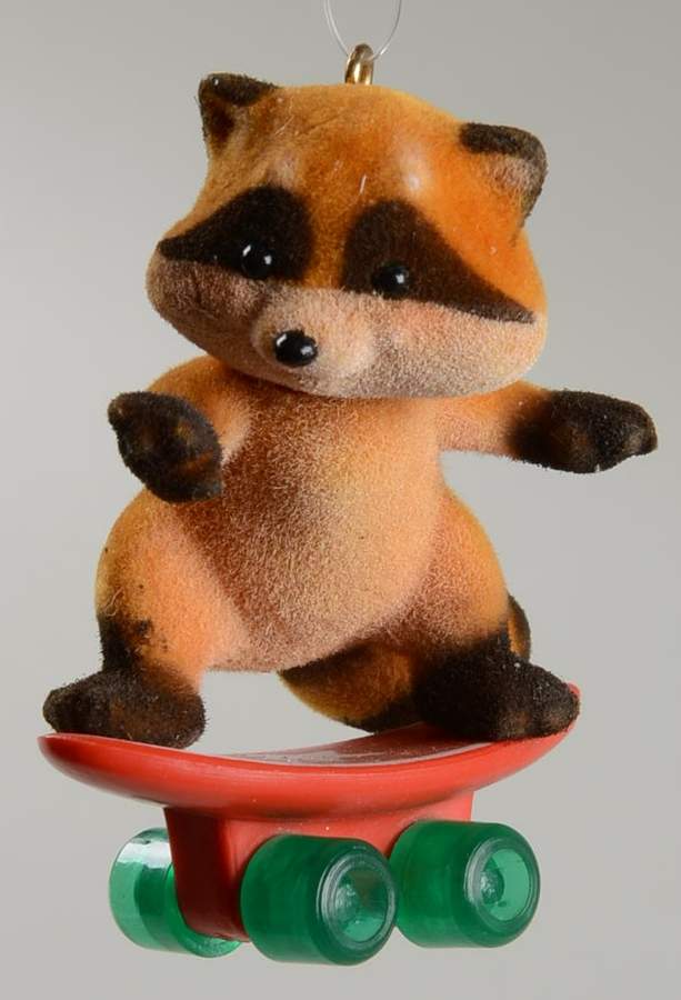 1985 Hallmark Christmas Ornaments Skateboard Raccoon - No Box by Hallmark Gold Crown-1