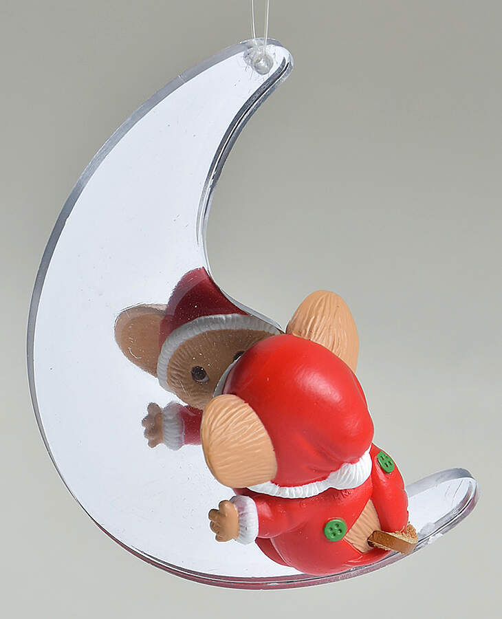 1986 Hallmark Christmas Ornaments Mouse In The Moon - Boxed by Hallmark Gold Crown-1