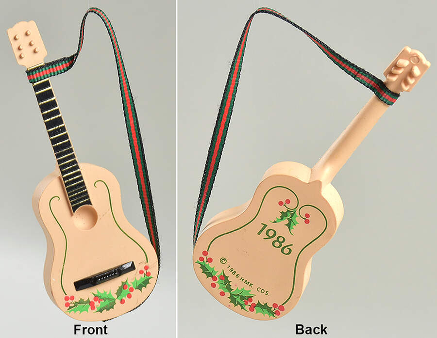 1986 Hallmark Christmas Ornaments Christmas Guitar - No Box 108 by Hallmark Gold Crown-1