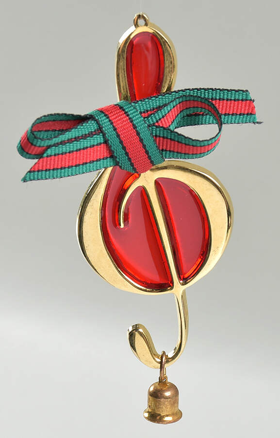 1986 Hallmark Christmas Ornaments Festive Treble Clef - No Box by Hallmark Gold Crown-1
