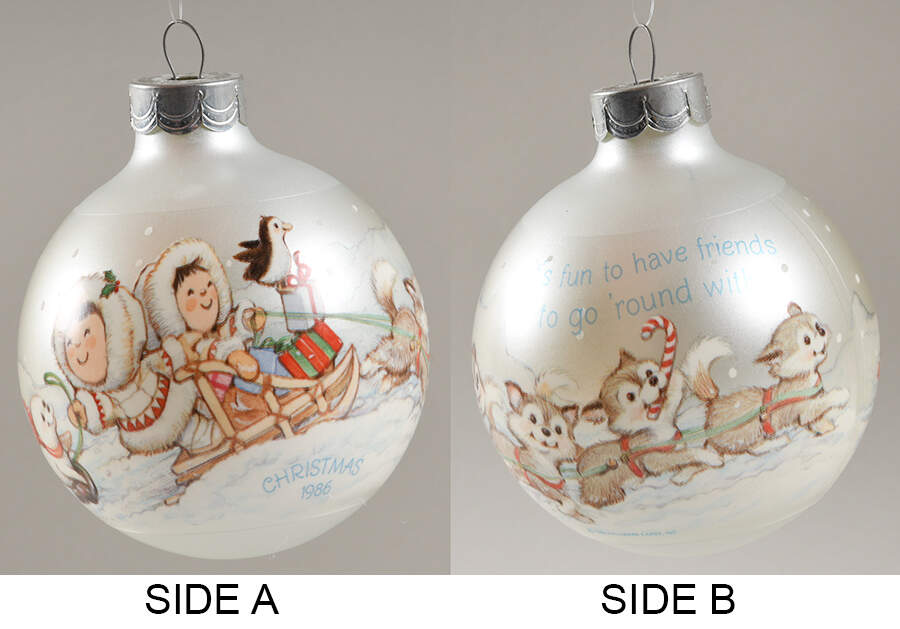 1986 Hallmark Christmas Ornaments Friends Are Fun - No Box by Hallmark Gold Crown-1