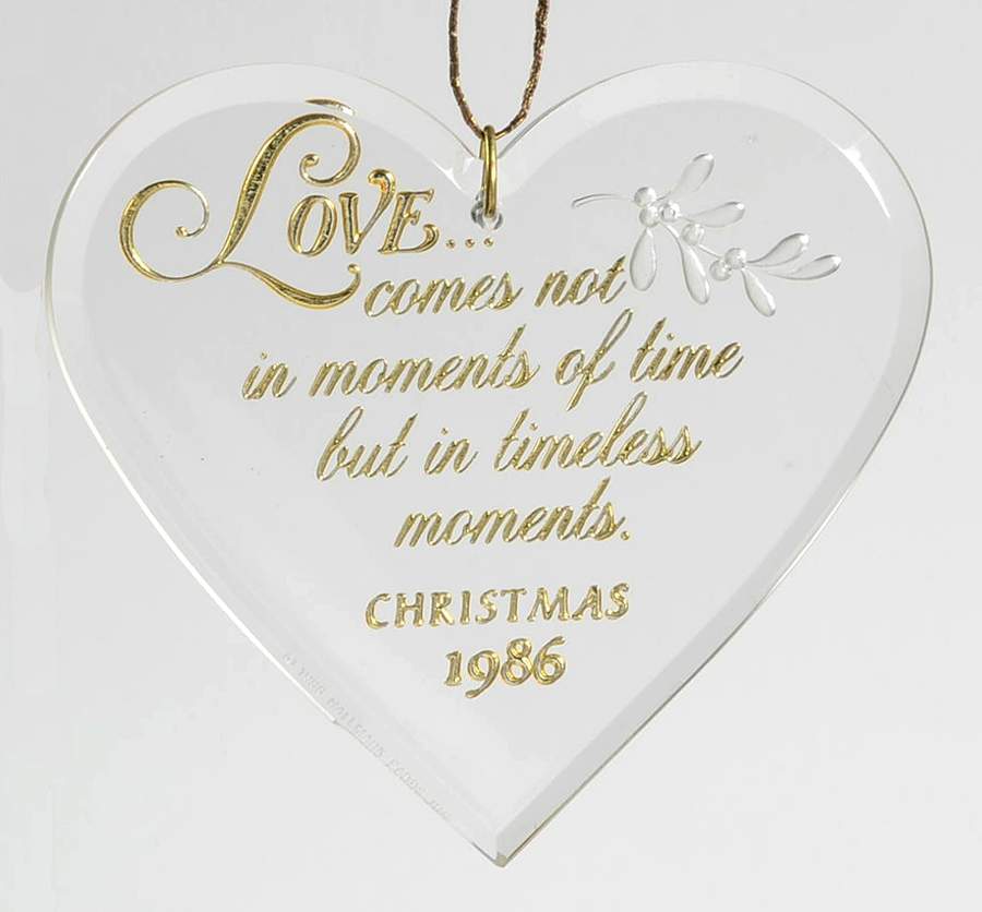 1986 Hallmark Christmas Ornaments Timeless Love - No Box by Hallmark Gold Crown-1