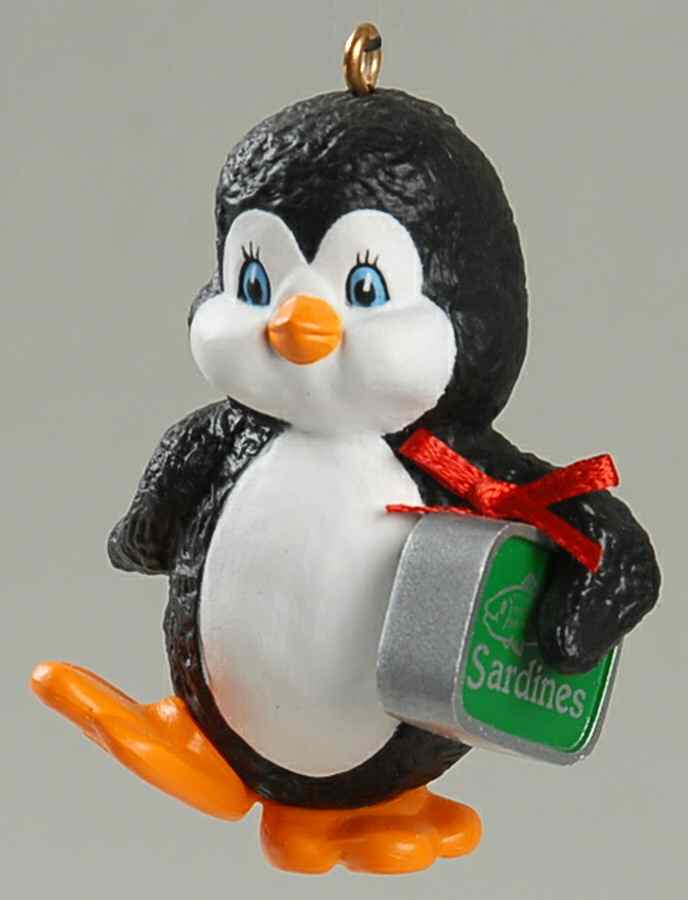 1986 Hallmark Christmas Ornaments Special Delivery-Penguin With Fish - Boxed by Hallmark Gold Crown-1